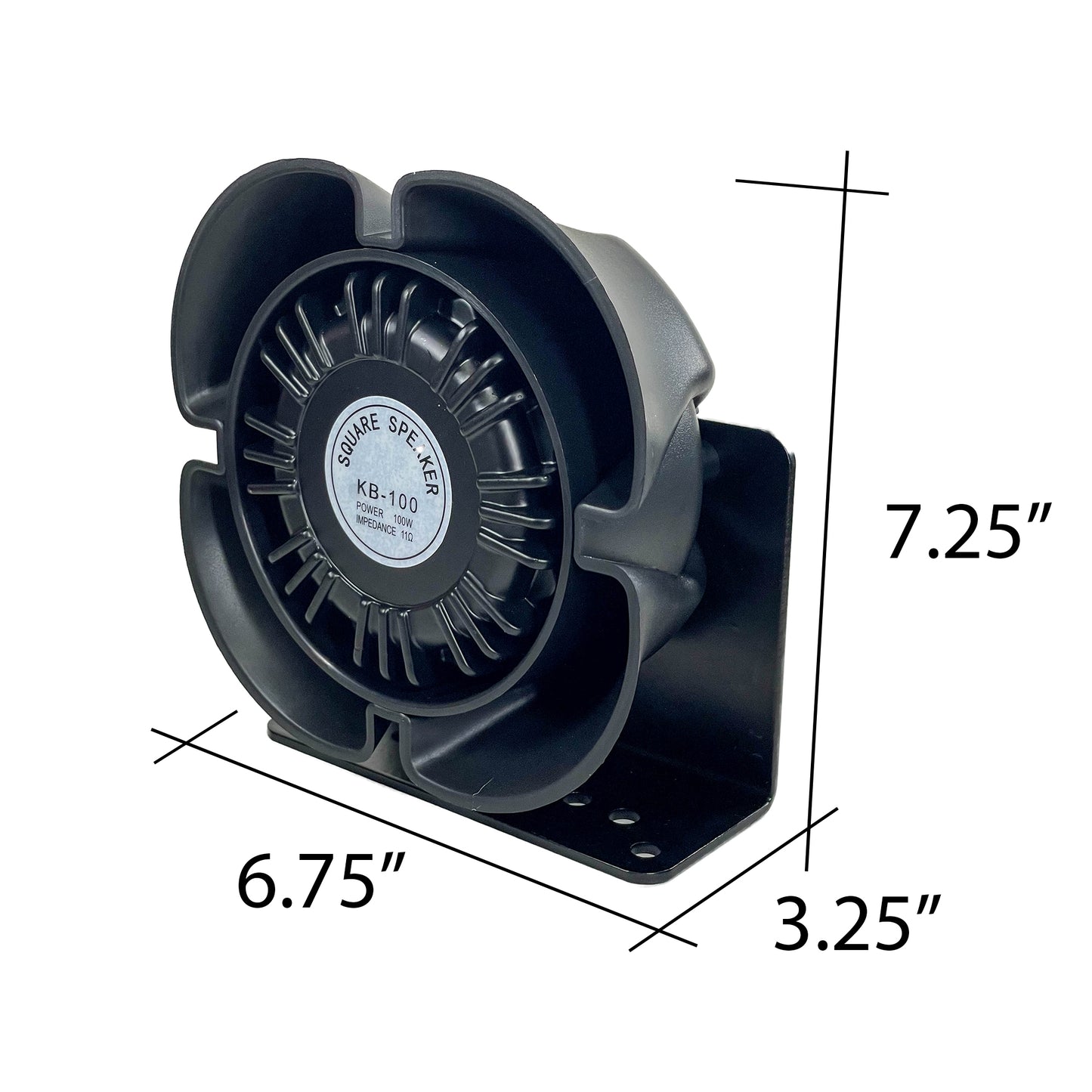 100 Watt Square Slim Polycarbonate Siren Speaker (STU-S100W-SIRENSPKR)