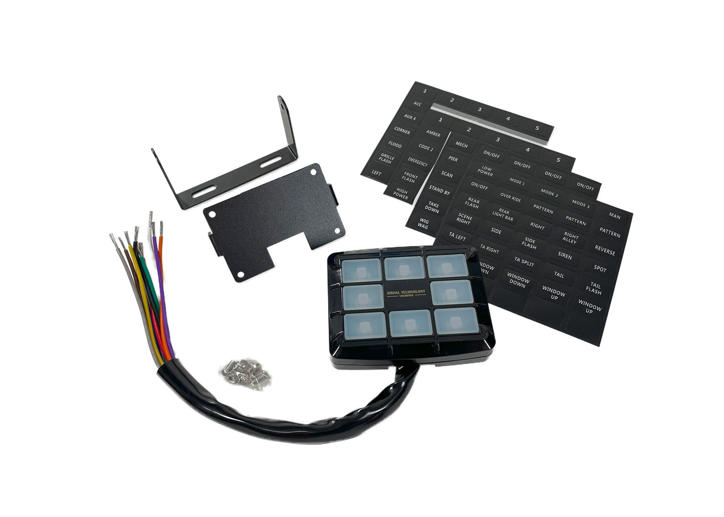 Self Contained 8 Button Momentary Toggle Custom Gang Box Switch for Auxiliary Accessories (800CTRL)