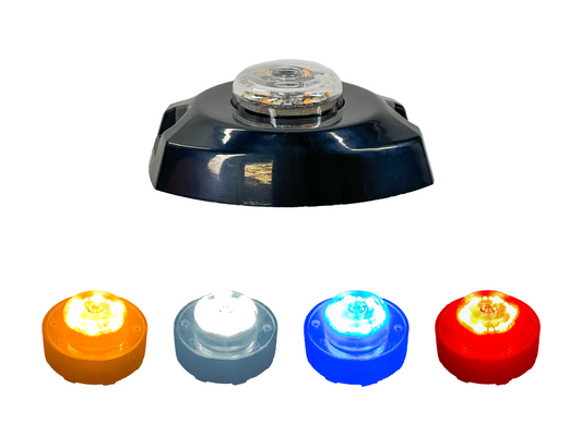 Multi Color [Amber+White+Blue+Red] High Intensity Grille Grill Hideaway Emergency Warning Strobe Police Light Internal Flasher/Driver & Surface Mount Flange included