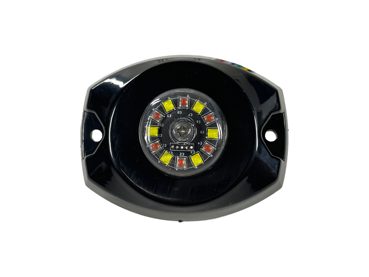 Dual Color [Amber/White/Blue/Red] High Intensity Hideaway Emergency Warning Strobe Police Light Internal Flasher/Driver & Surface Mount Flange Incl.